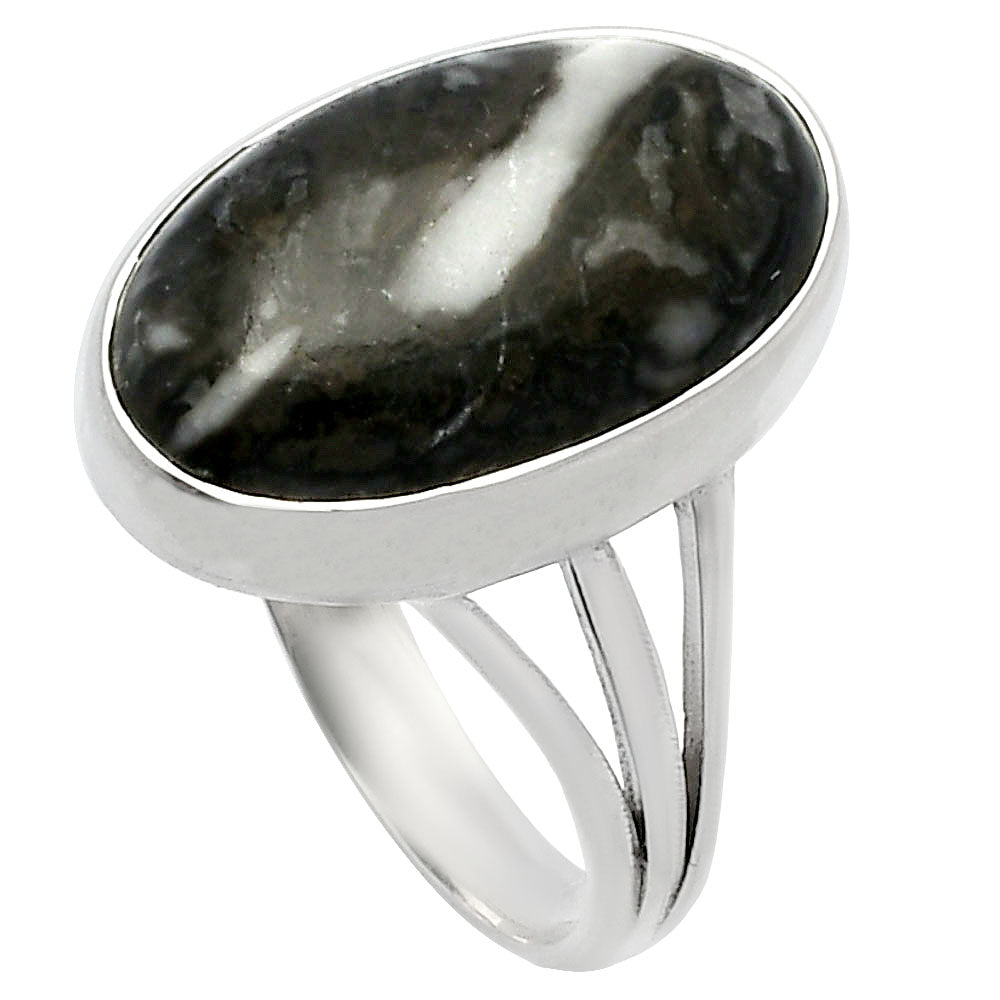 Natural Mexican Cabbing Fossil Ring size-9 R-1003 SDR225478
