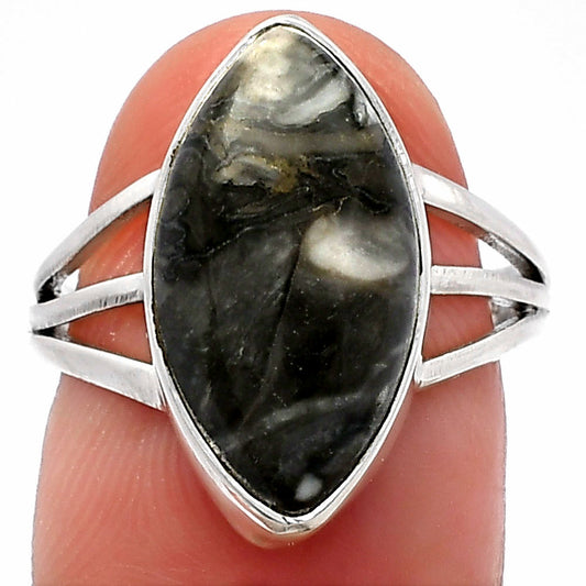 Natural Mexican Cabbing Fossil Ring size-7 R-1003 SDR225511