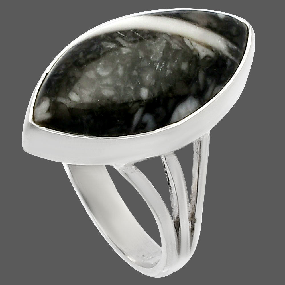 Natural Mexican Cabbing Fossil Ring size-8 R-1003 SDR225530
