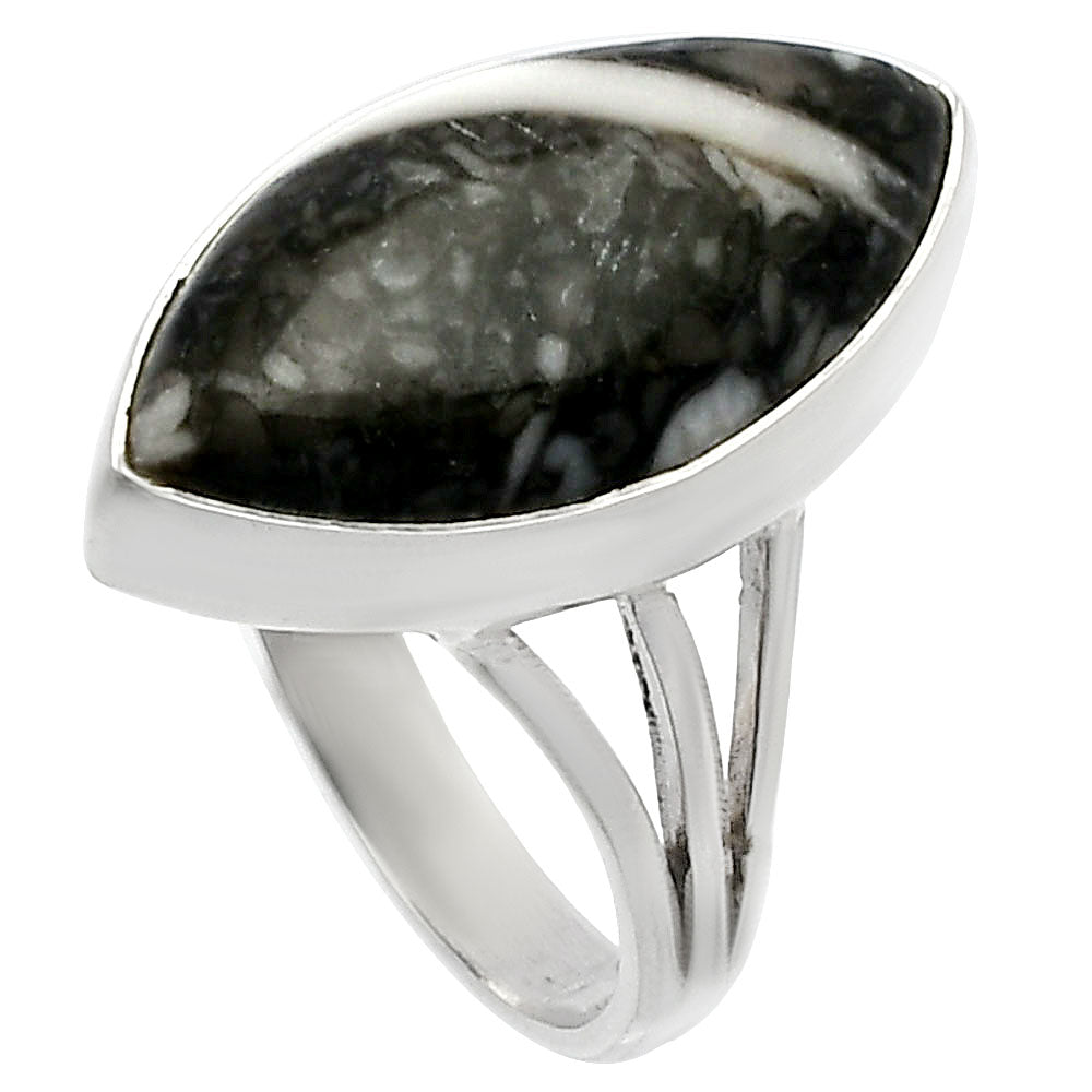 Natural Mexican Cabbing Fossil Ring size-8 R-1003 SDR225530