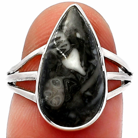 Natural Mexican Cabbing Fossil Ring size-7 R-1003 SDR225545