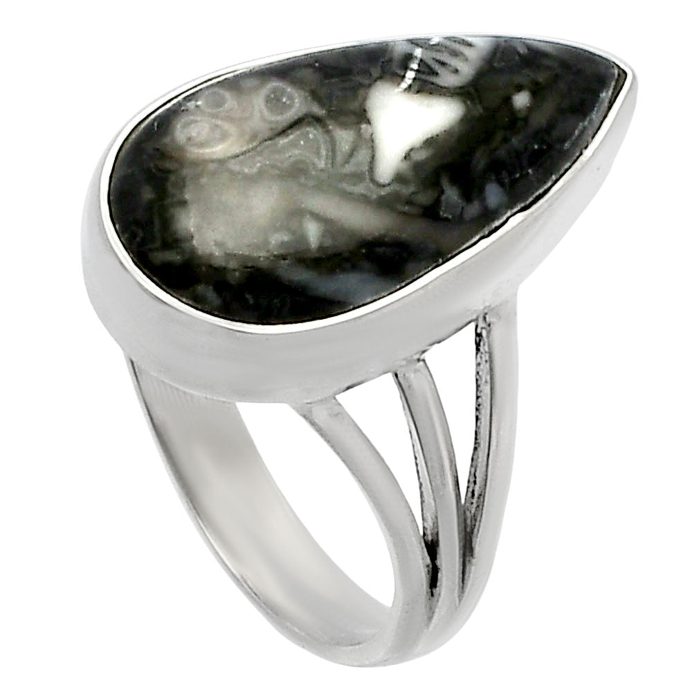 Natural Mexican Cabbing Fossil Ring size-7 R-1003 SDR225545