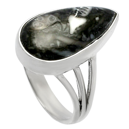 Natural Mexican Cabbing Fossil Ring size-7 R-1003 SDR225545
