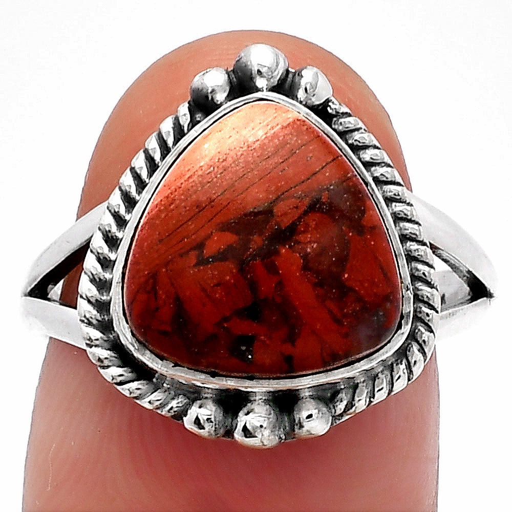 Natural Snake Skin Jasper Ring size-8 R-1253 SDR225576