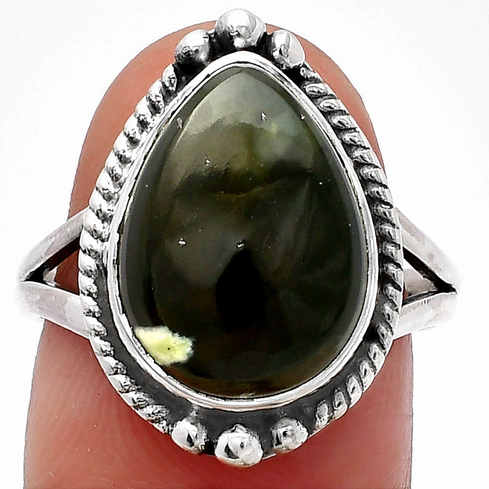 Natural Chrome Chalcedony Ring size-8 R-1253 SDR225578