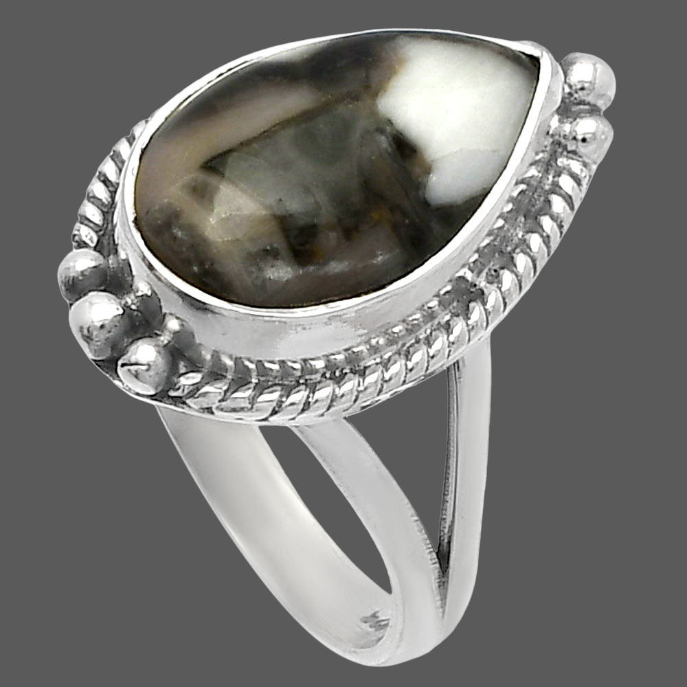 Natural Mexican Cabbing Fossil Ring size-8 R-1253 SDR225591