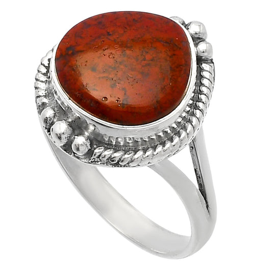 Natural Red Moss Agate Ring size-9.5 R-1253 SDR225644