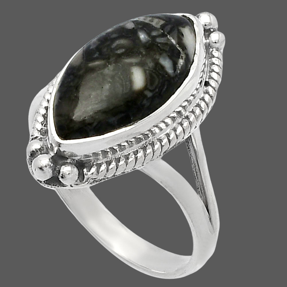 Natural Mexican Cabbing Fossil Ring size-9.5 R-1253 SDR225653