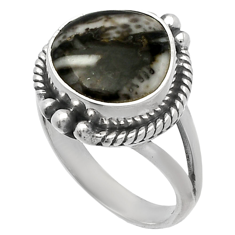 Natural Mexican Cabbing Fossil Ring size-6 R-1253 SDR225666