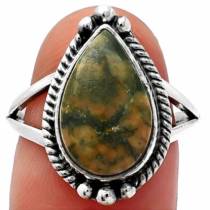 Natural Rhyolite - Rainforest Jasper Ring size-8 R-1253 SDR225680