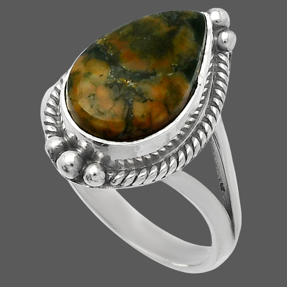 Natural Rhyolite - Rainforest Jasper Ring size-8 R-1253 SDR225680
