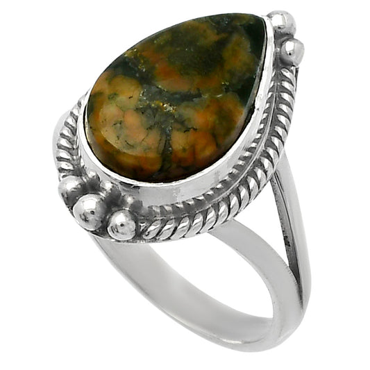Natural Rhyolite - Rainforest Jasper Ring size-8 R-1253 SDR225680