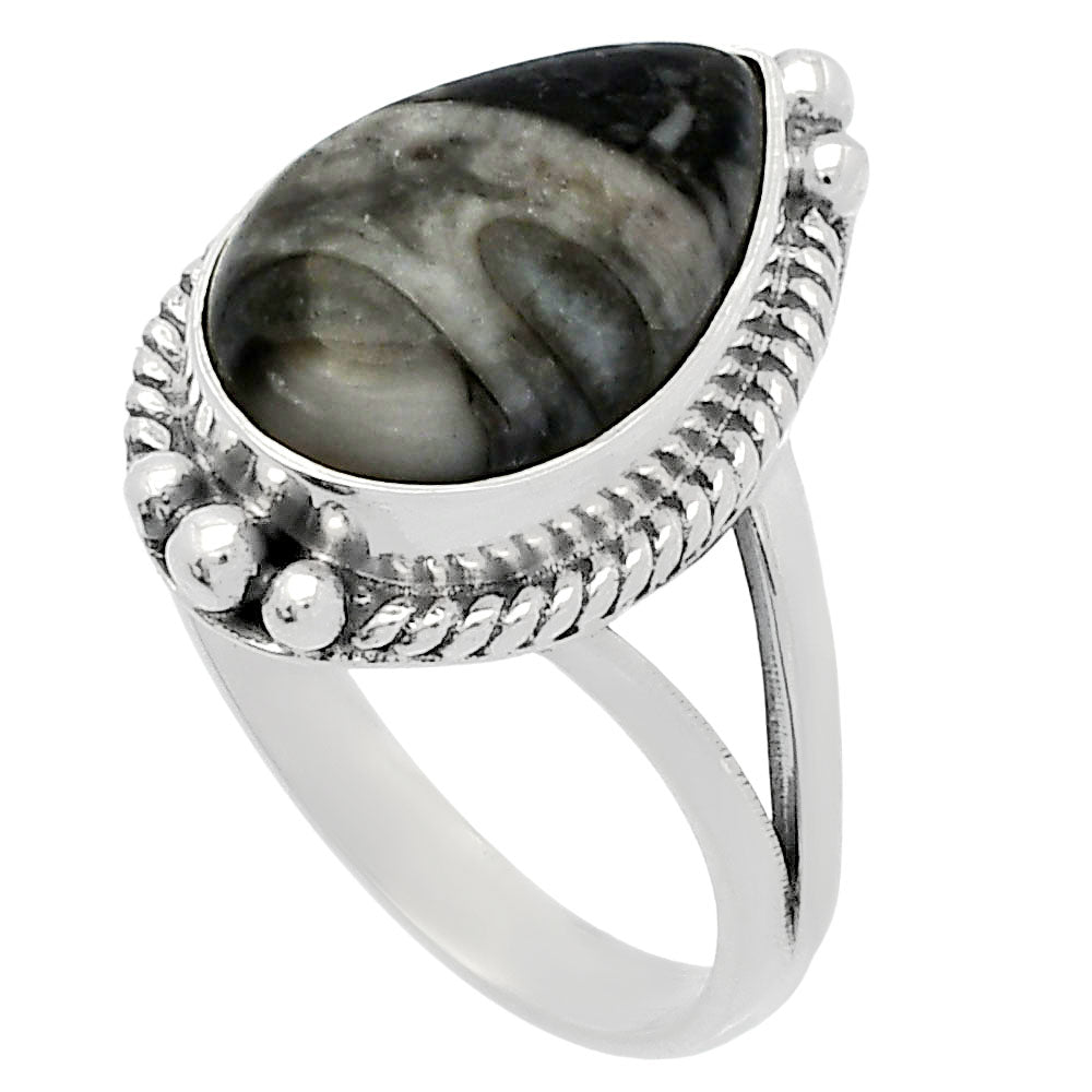 Natural Mexican Cabbing Fossil Ring size-8 R-1253 SDR225700
