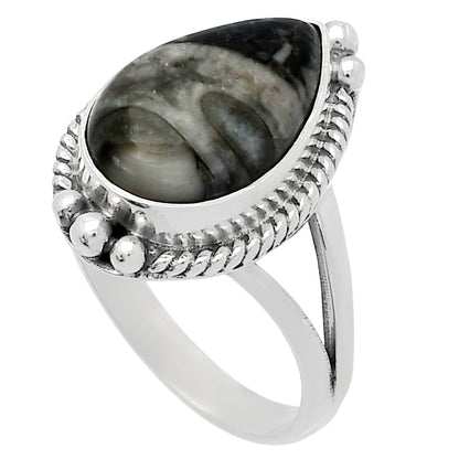 Natural Mexican Cabbing Fossil Ring size-8 R-1253 SDR225700