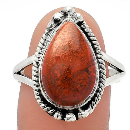 Natural Red Moss Agate Ring size-9.5 R-1253 SDR225706