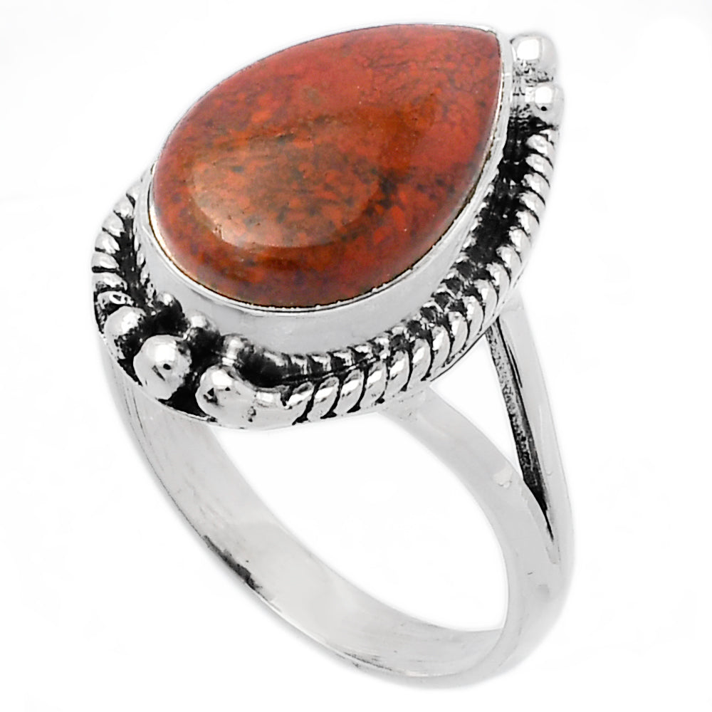 Natural Red Moss Agate Ring size-9.5 R-1253 SDR225706