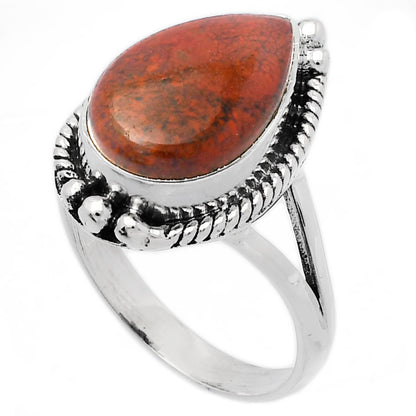 Natural Red Moss Agate Ring size-9.5 R-1253 SDR225706