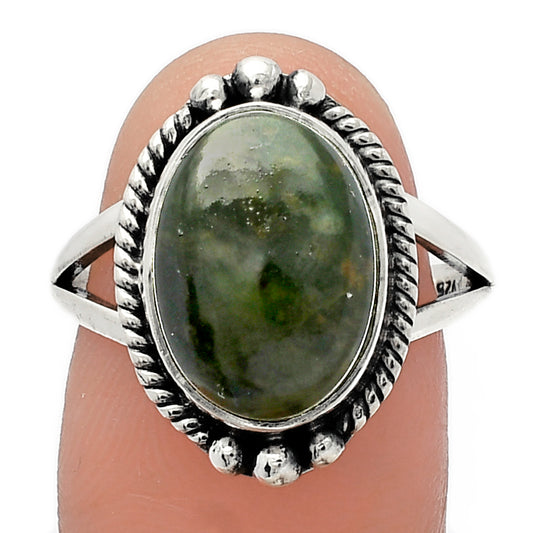 Natural Chrome Chalcedony Ring size-8 R-1253 SDR225716