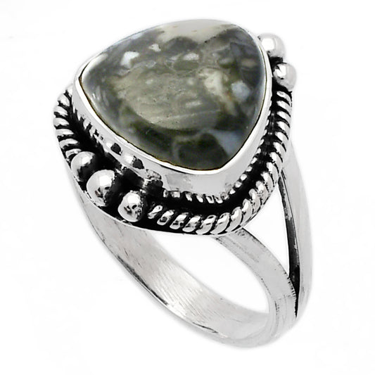 Natural Mexican Cabbing Fossil Ring size-7 R-1253 SDR225727