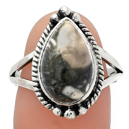 Natural Crinoid Fossil Coral Ring size-9 R-1253 SDR225764