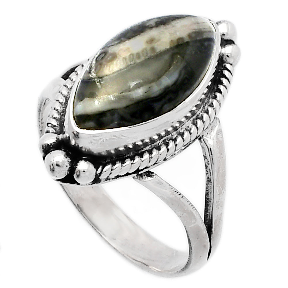 Natural Mexican Cabbing Fossil Ring size-7 R-1253 SDR225803