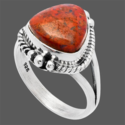 Natural Red Moss Agate Ring size-8 R-1253 SDR225815