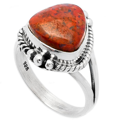 Natural Red Moss Agate Ring size-8 R-1253 SDR225815