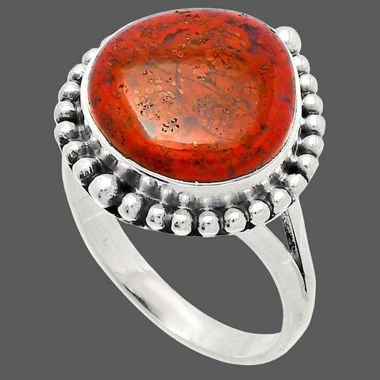 Natural Red Moss Agate Ring size-9.5 R-1154 SDR225894
