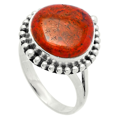 Natural Red Moss Agate Ring size-9.5 R-1154 SDR225894