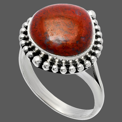 Natural Red Moss Agate Ring size-9.5 R-1154 SDR225904