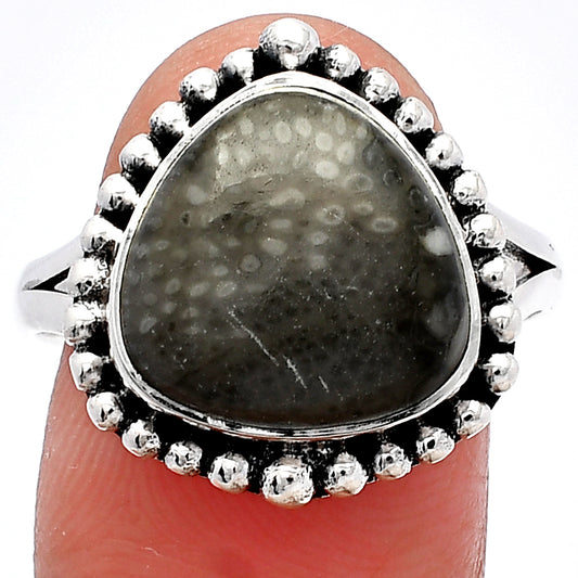 Natural Stingray Coral Ring size-9.5 R-1154 SDR225912