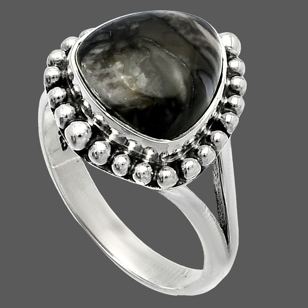 Natural Mexican Cabbing Fossil Ring size-8 R-1154 SDR225913