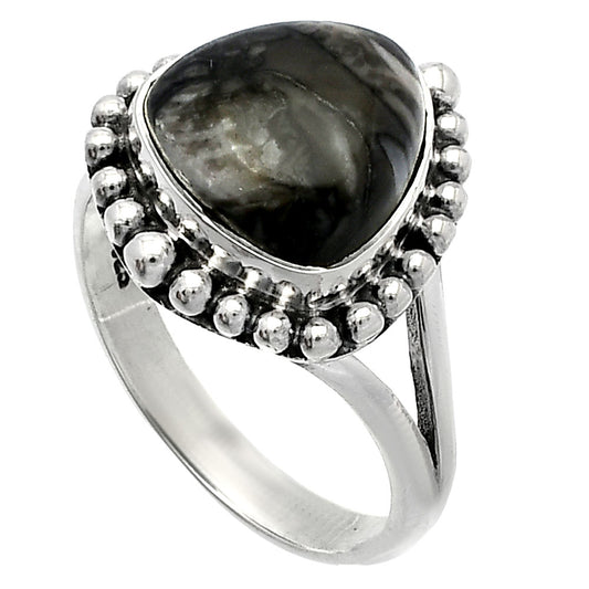 Natural Mexican Cabbing Fossil Ring size-8 R-1154 SDR225913