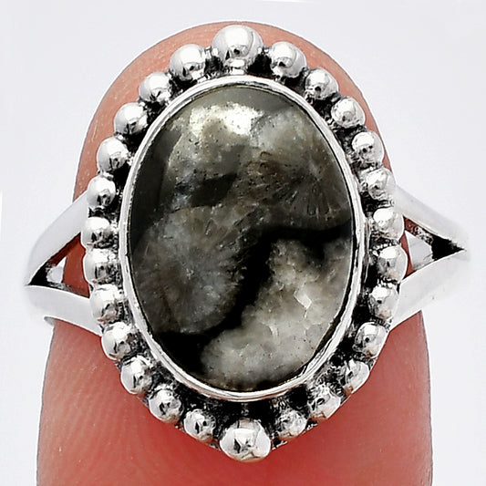 Natural Mexican Cabbing Fossil Ring size-8 R-1154 SDR225922