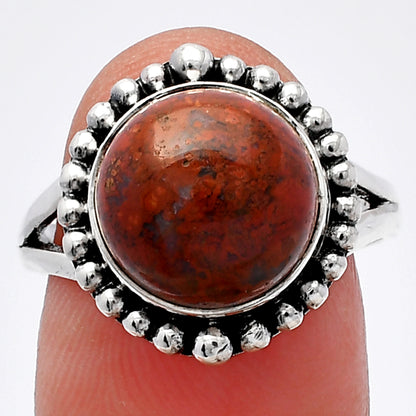 Natural Red Moss Agate Ring size-8 R-1154 SDR225933