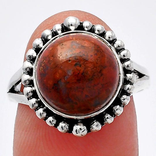 Natural Red Moss Agate Ring size-8 R-1154 SDR225933
