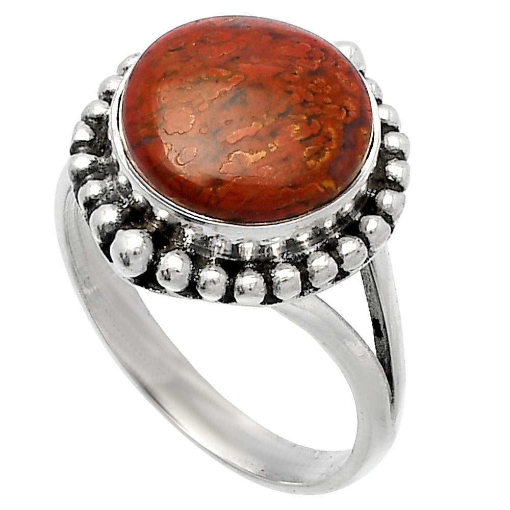 Natural Red Moss Agate Ring size-8.5 R-1154 SDR225950