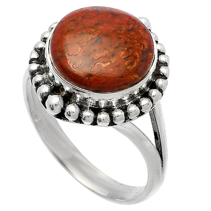 Natural Red Moss Agate Ring size-8.5 R-1154 SDR225950