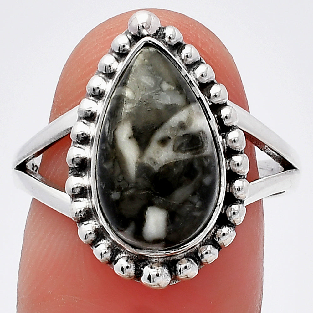Natural Mexican Cabbing Fossil Ring size-8.5 R-1154 SDR225953