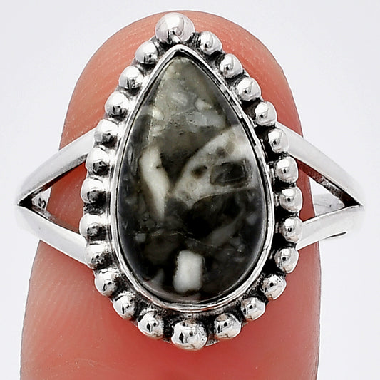 Natural Mexican Cabbing Fossil Ring size-8.5 R-1154 SDR225953