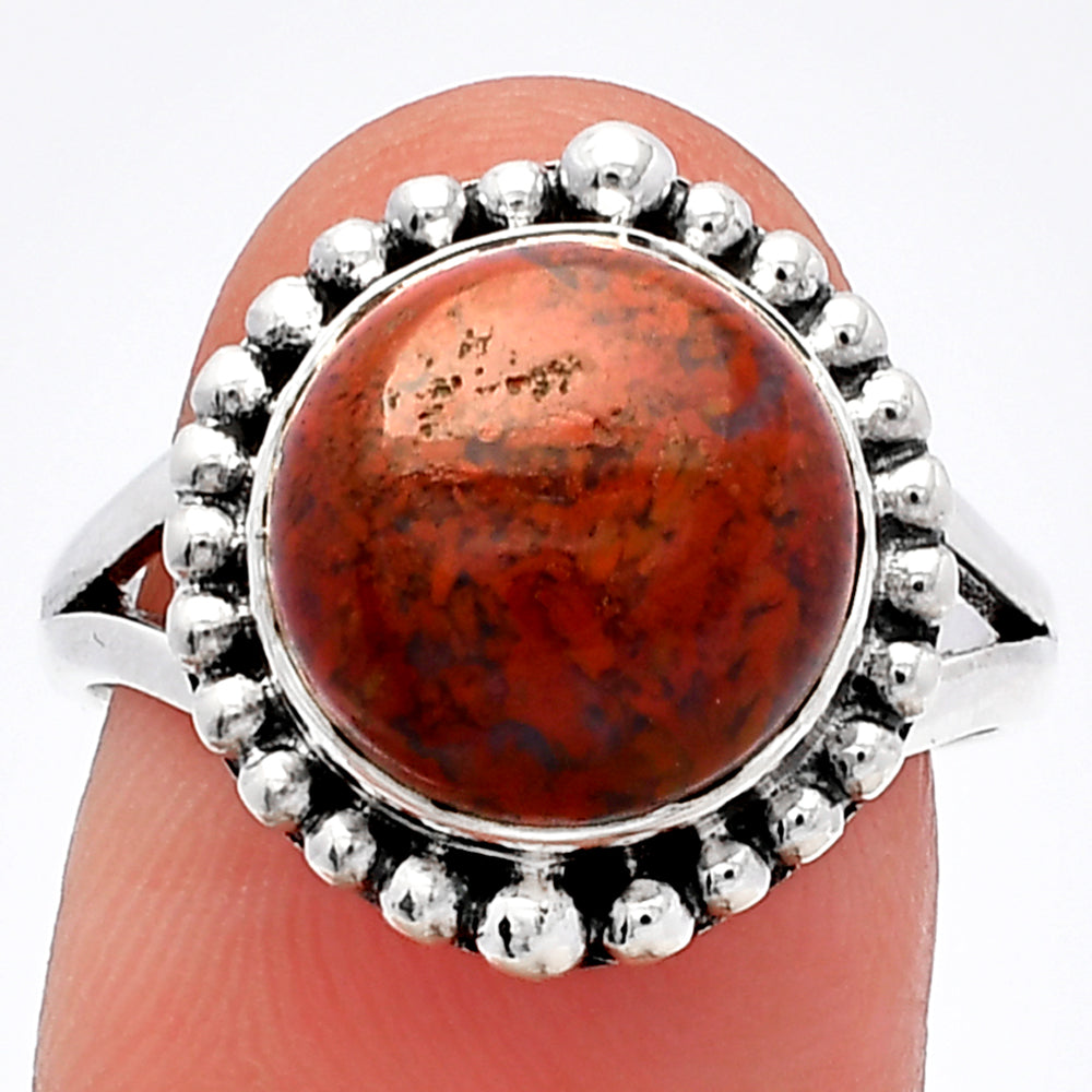 Natural Red Moss Agate Ring size-8 R-1154 SDR225983