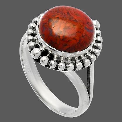 Natural Red Moss Agate Ring size-8 R-1154 SDR225983