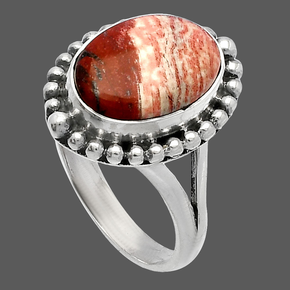 Natural Snake Skin Jasper Ring size-8 R-1154 SDR226005