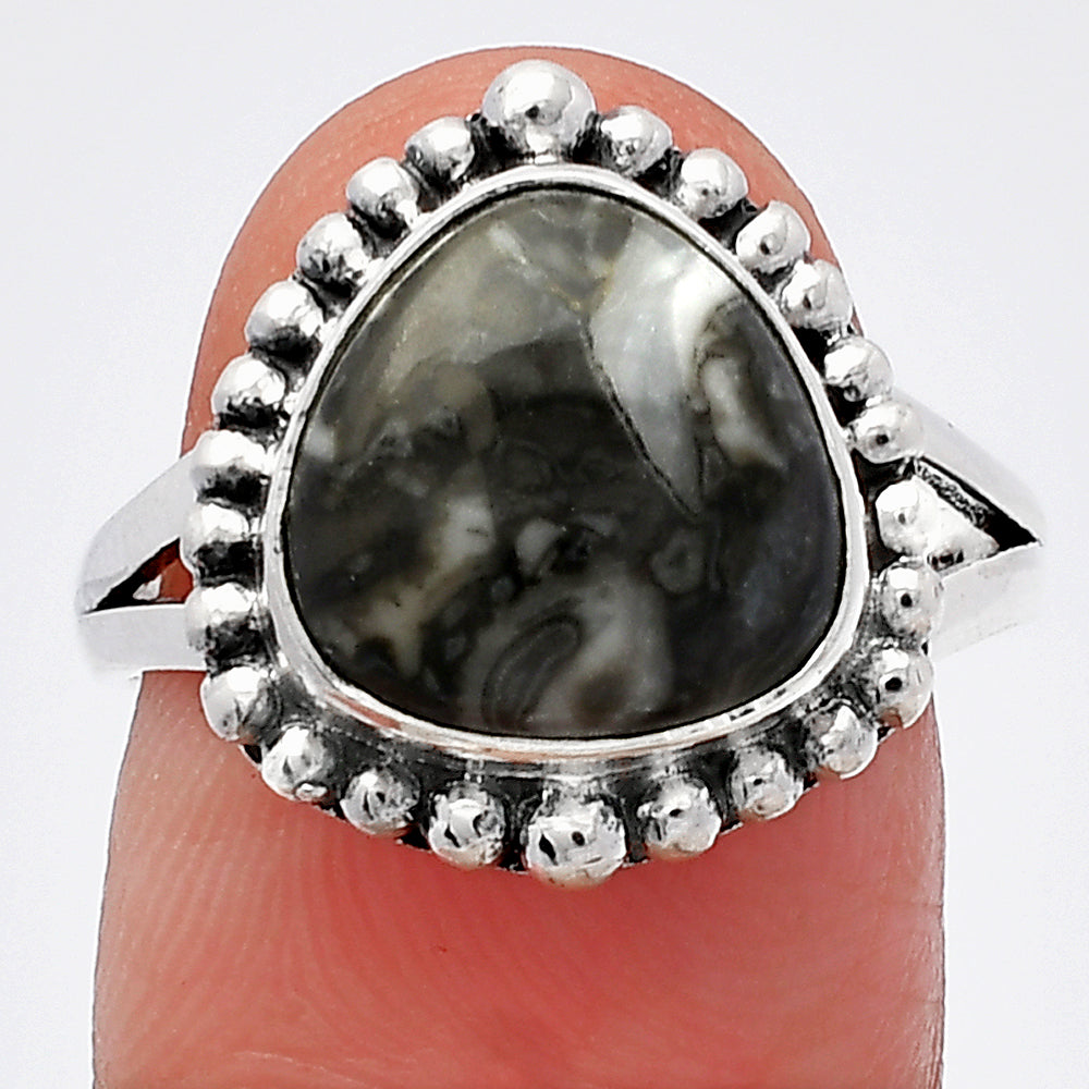 Natural Mexican Cabbing Fossil Ring size-8 R-1154 SDR226007