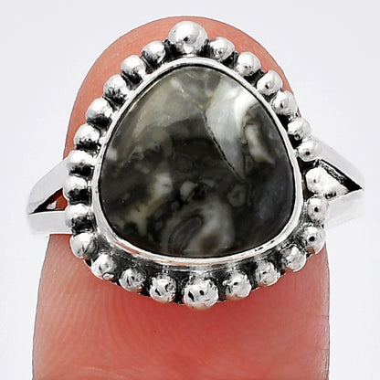 Natural Mexican Cabbing Fossil Ring size-8 R-1154 SDR226007