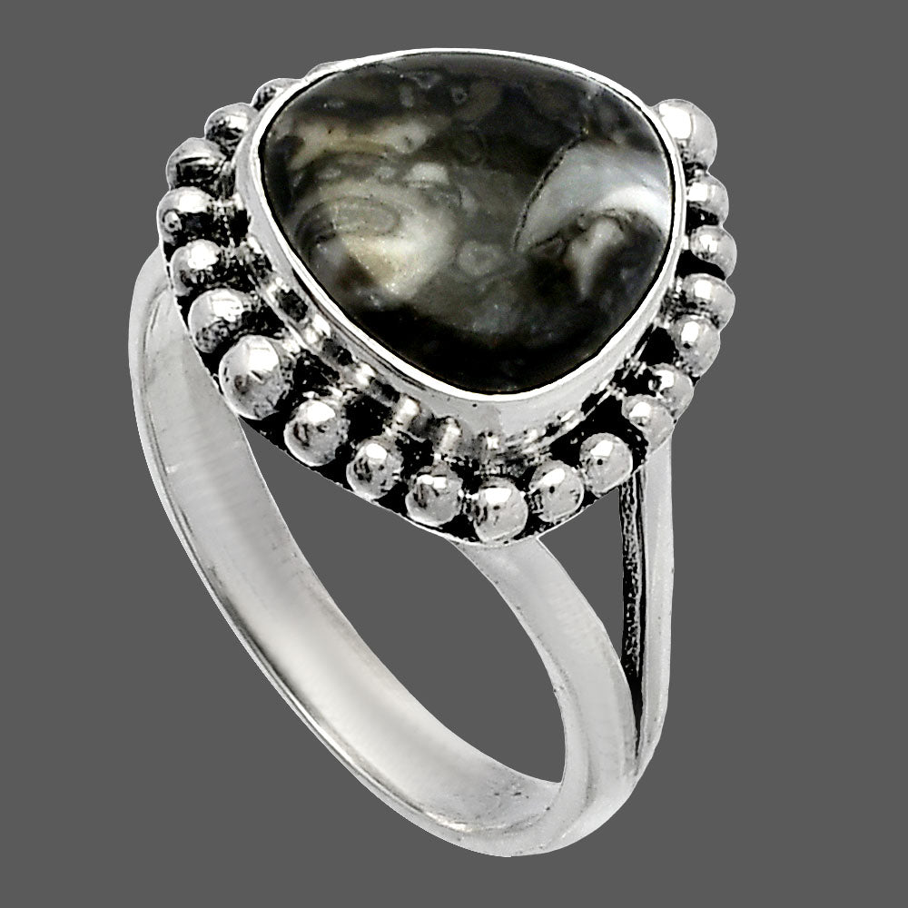 Natural Mexican Cabbing Fossil Ring size-8 R-1154 SDR226007