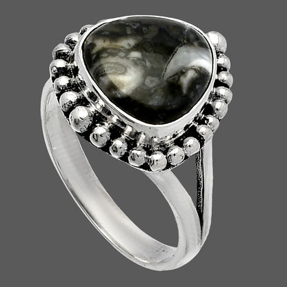 Natural Mexican Cabbing Fossil Ring size-8 R-1154 SDR226007