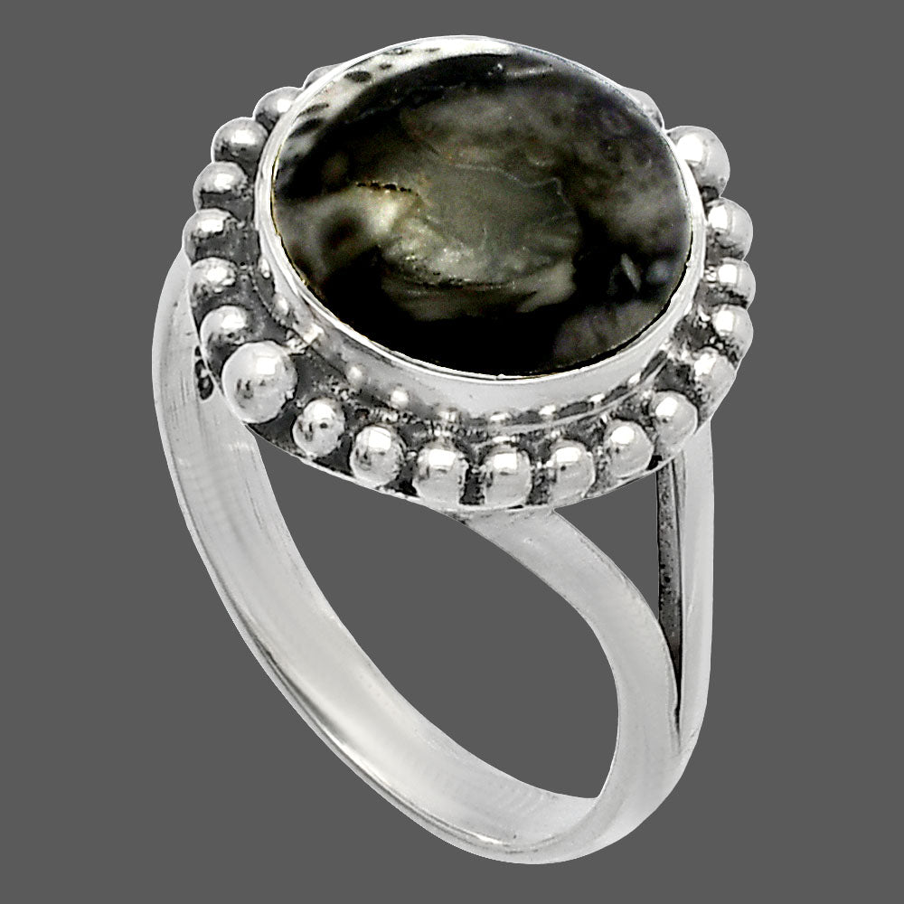 Natural Mexican Cabbing Fossil Ring size-9 R-1154 SDR226011