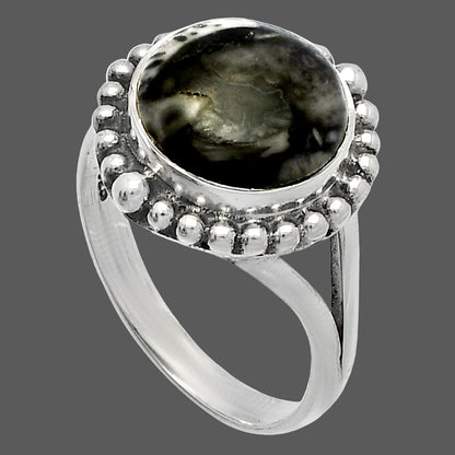 Natural Mexican Cabbing Fossil Ring size-9 R-1154 SDR226011