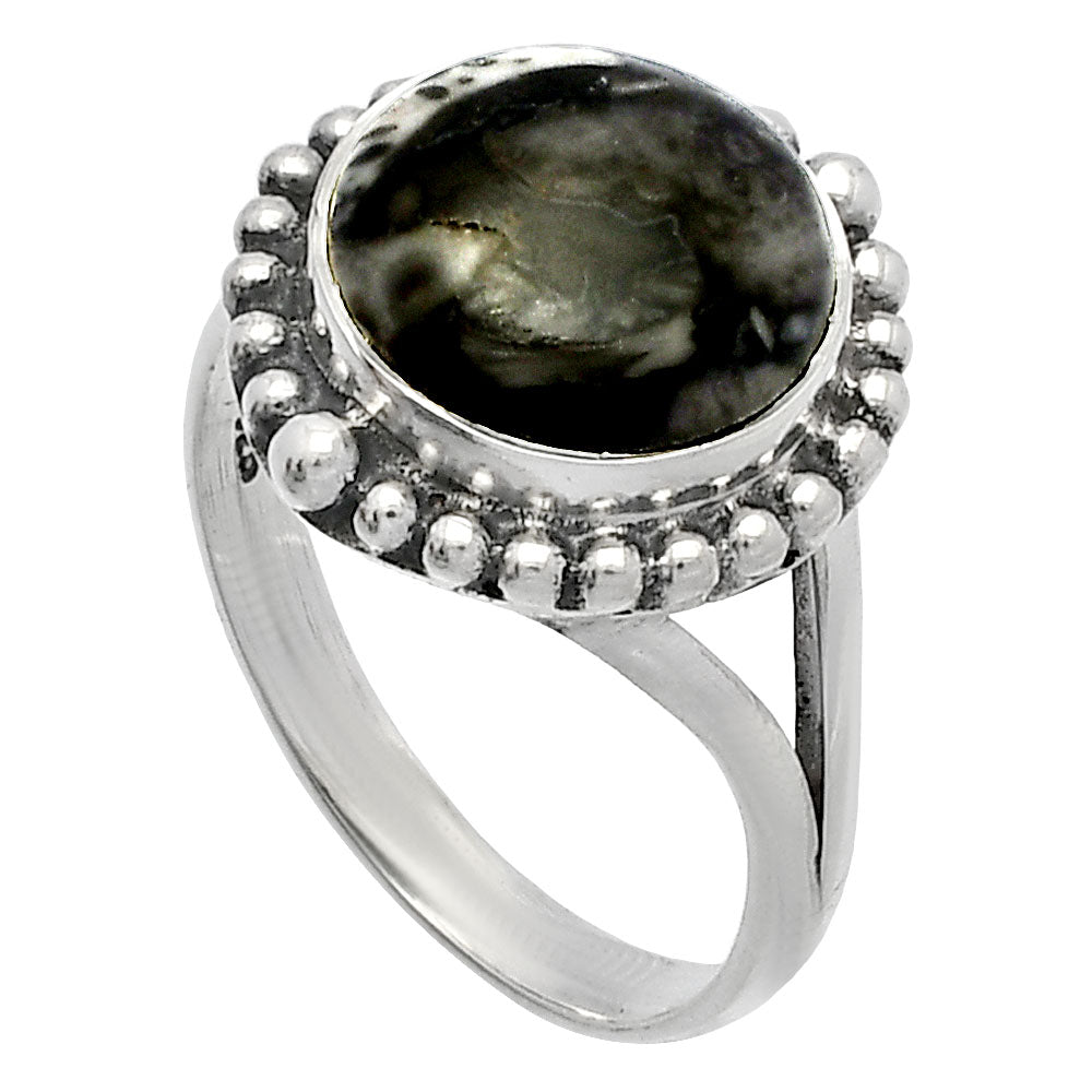 Natural Mexican Cabbing Fossil Ring size-9 R-1154 SDR226011